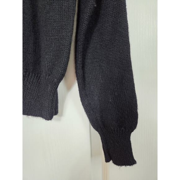 Meister Black Classic New Wool Vintage High Neck Knit Ski Sweater Women's Medium - Picture 10 of 10